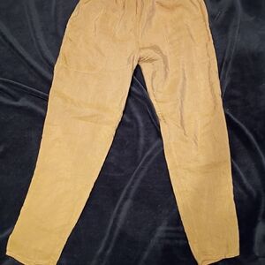 La Bottega Di Brunella Gold Linen Blend Woven Elastic Waist Pants M